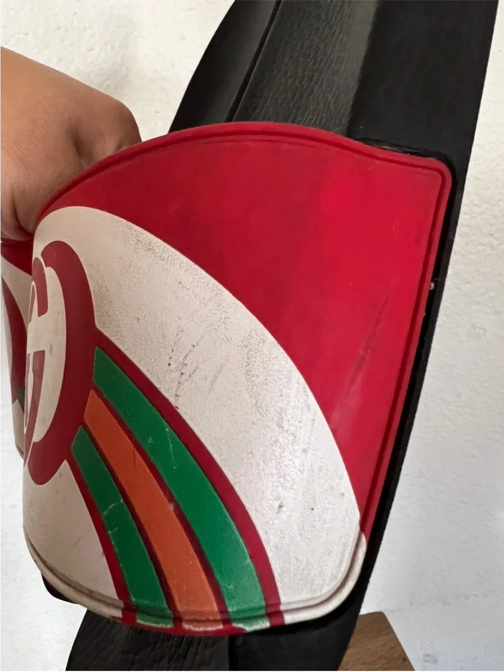 Gucci Red GG Rainbow Pool Slides Size 9